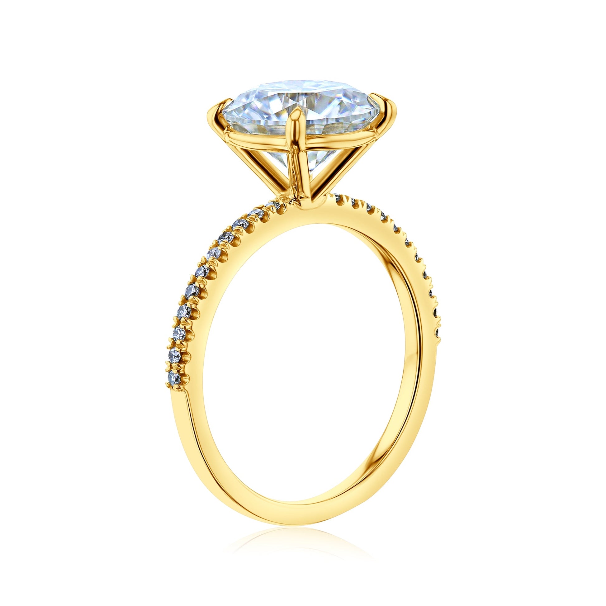 Kobelli Round Moissanite and Diamond Petite Engagement Ring