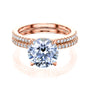 Kobelli Round Moissanite and Diamond Petite Bridal Set
