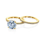 Kobelli Round Moissanite and Diamond Petite Bridal Set