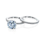 Kobelli Round Moissanite and Diamond Petite Bridal Set