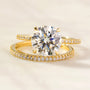 Kobelli Round Moissanite and Diamond Petite Bridal Set