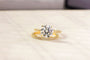 Kobelli Round Moissanite and Diamond Petite Bridal Set