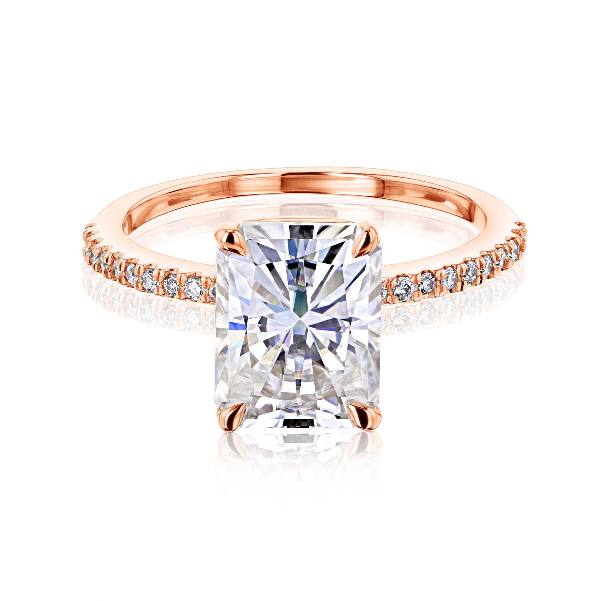 2.8 Carat Moissanite Radiant Petite Ring