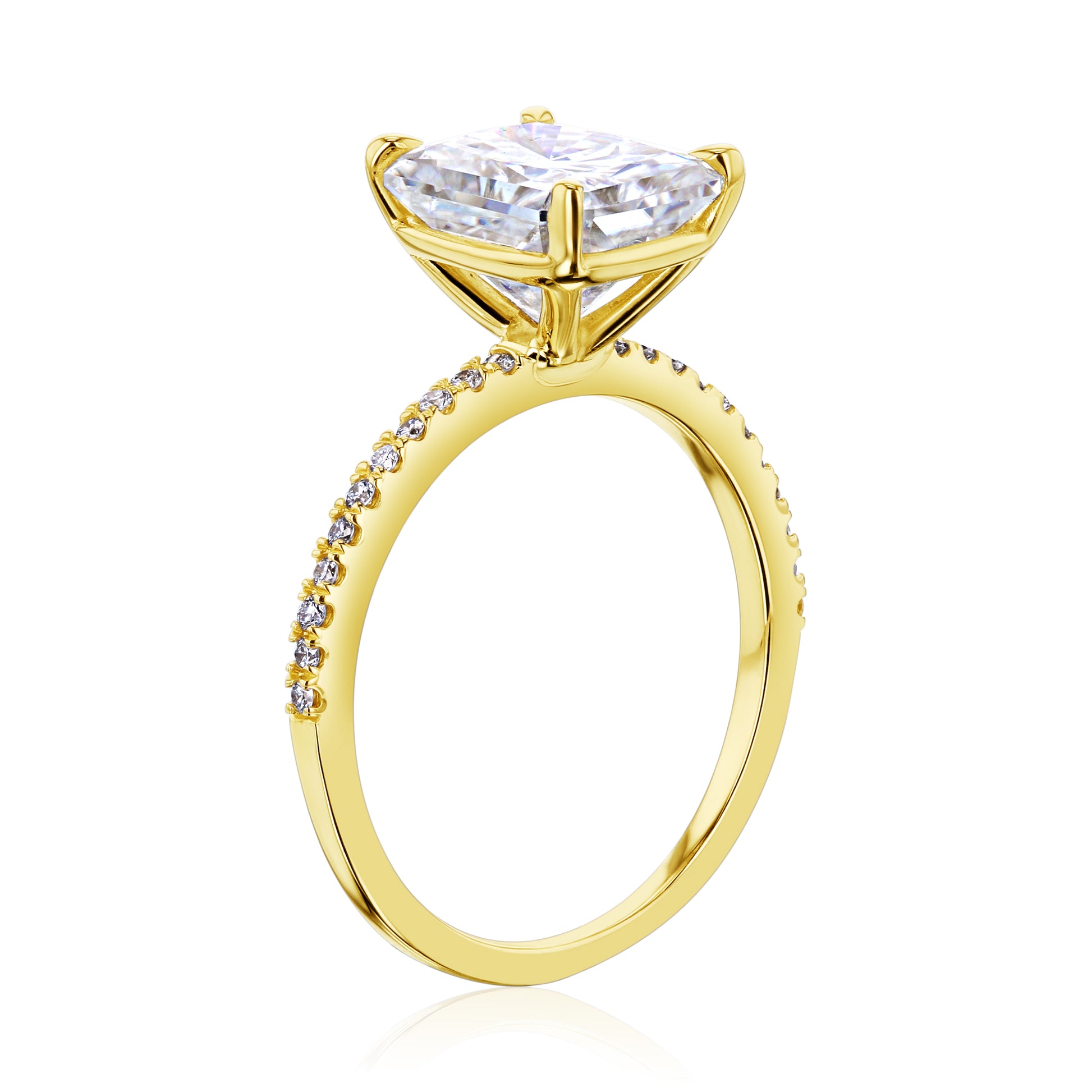 2.8 Carat Moissanite Radiant Petite Ring