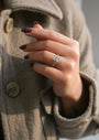 Radiant Bridal Set from Petite Collection on a hand