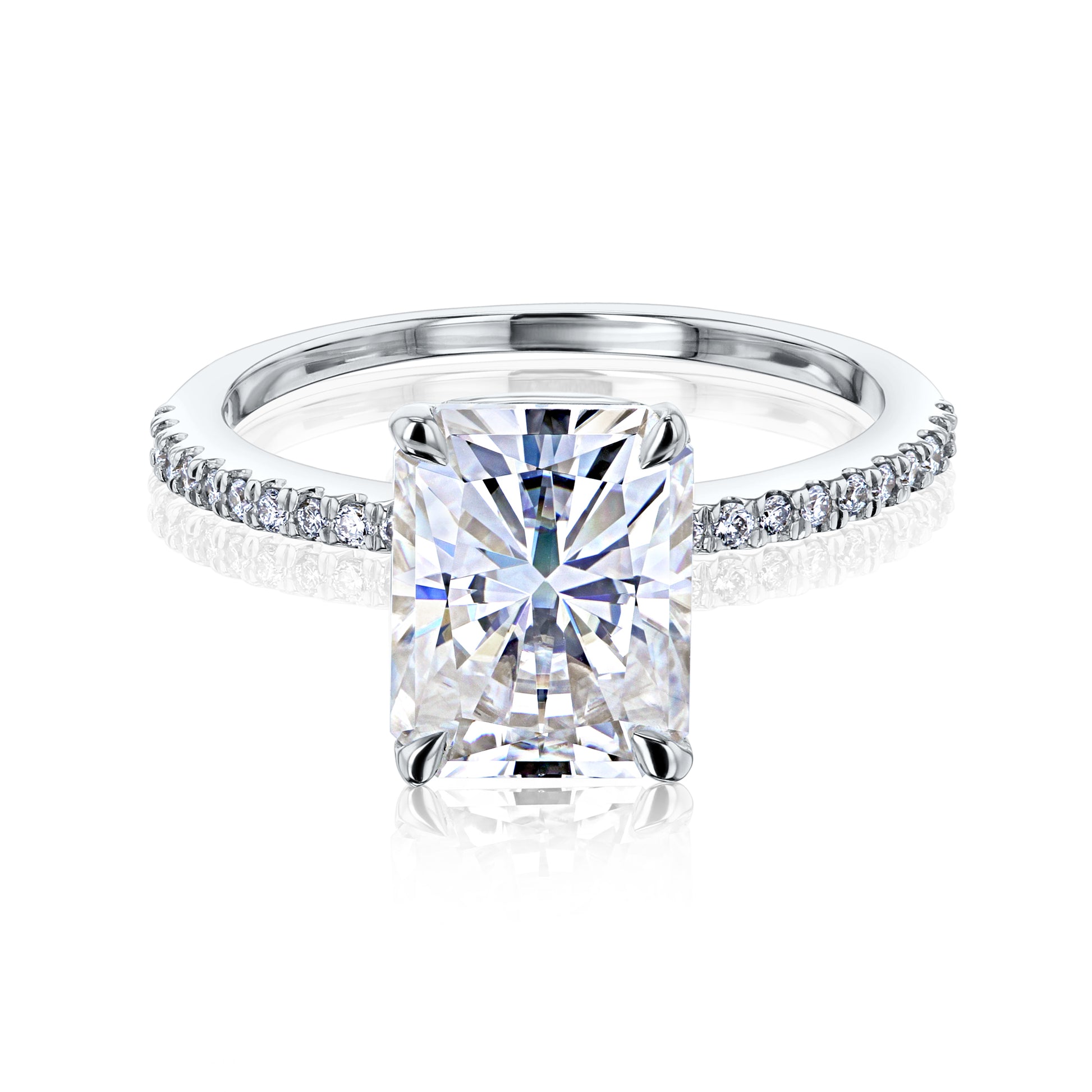 2.8 Carat Moissanite Radiant Petite Ring