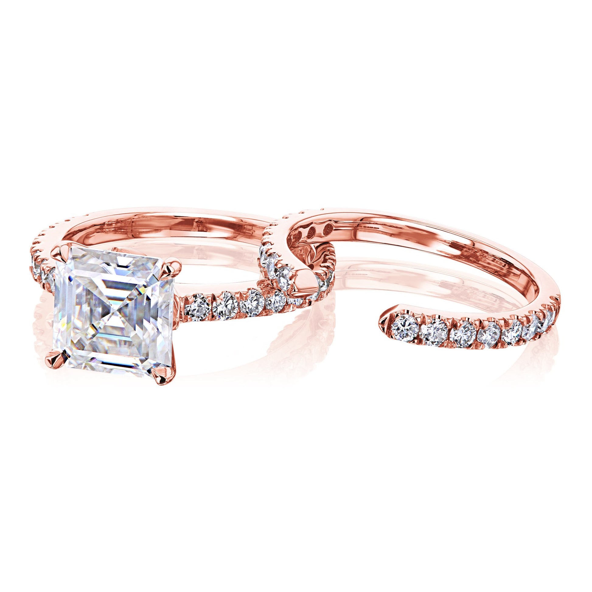 Kobelli 2.2ct Asscher Moissanite Bridal Set