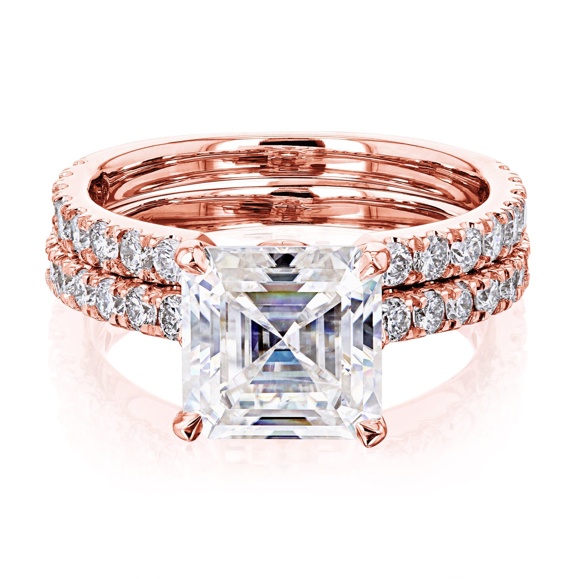 Kobelli 2.2ct Asscher Moissanite Bridal Set