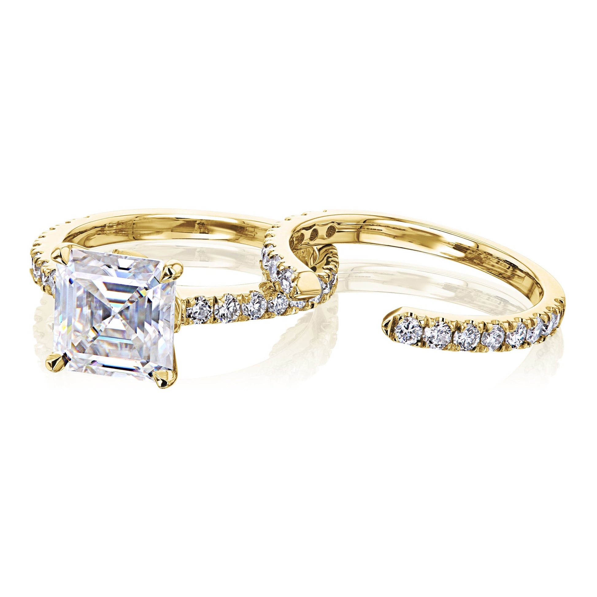 Kobelli 2.2ct Asscher Moissanite Bridal Set