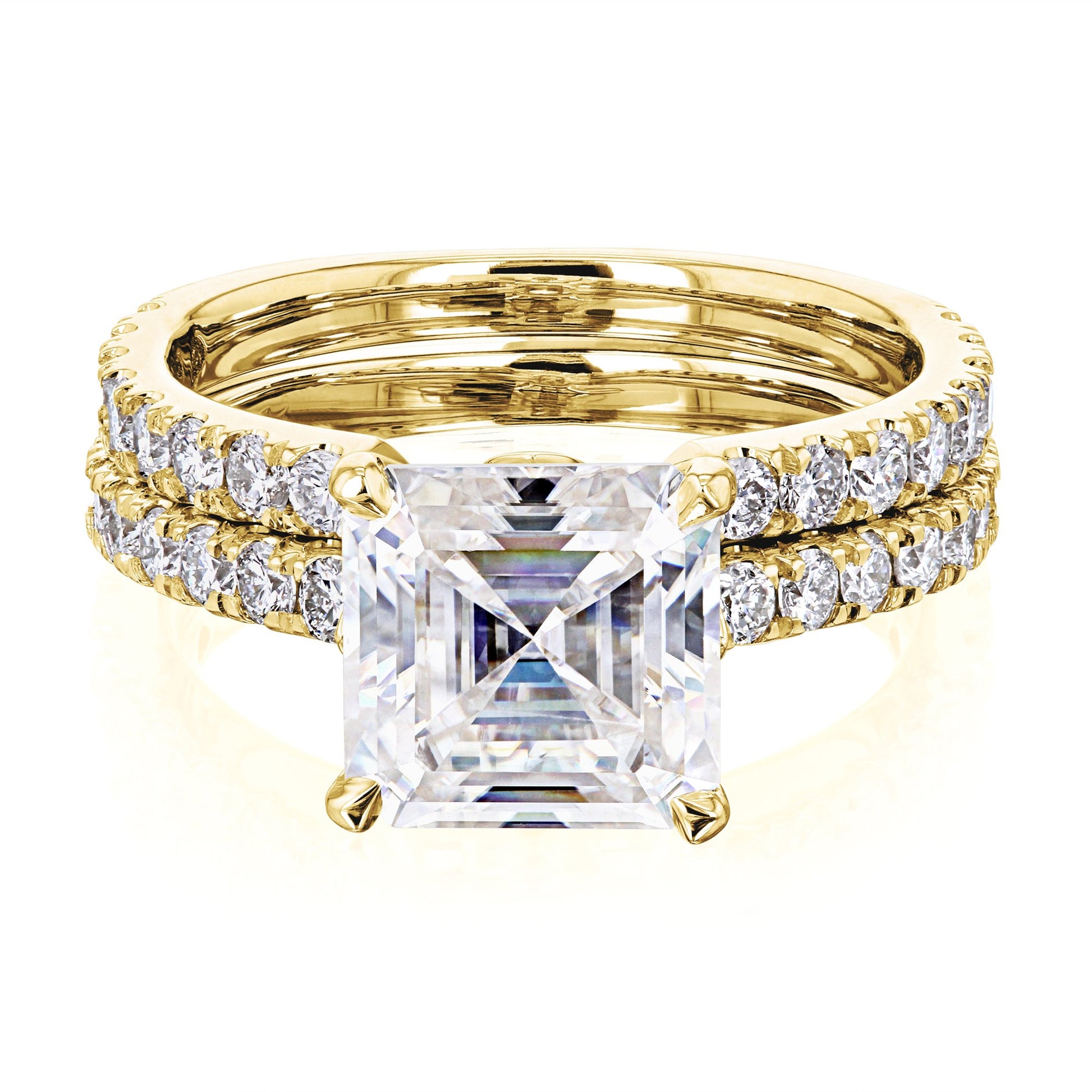Kobelli 2.2ct Asscher Moissanite Bridal Set