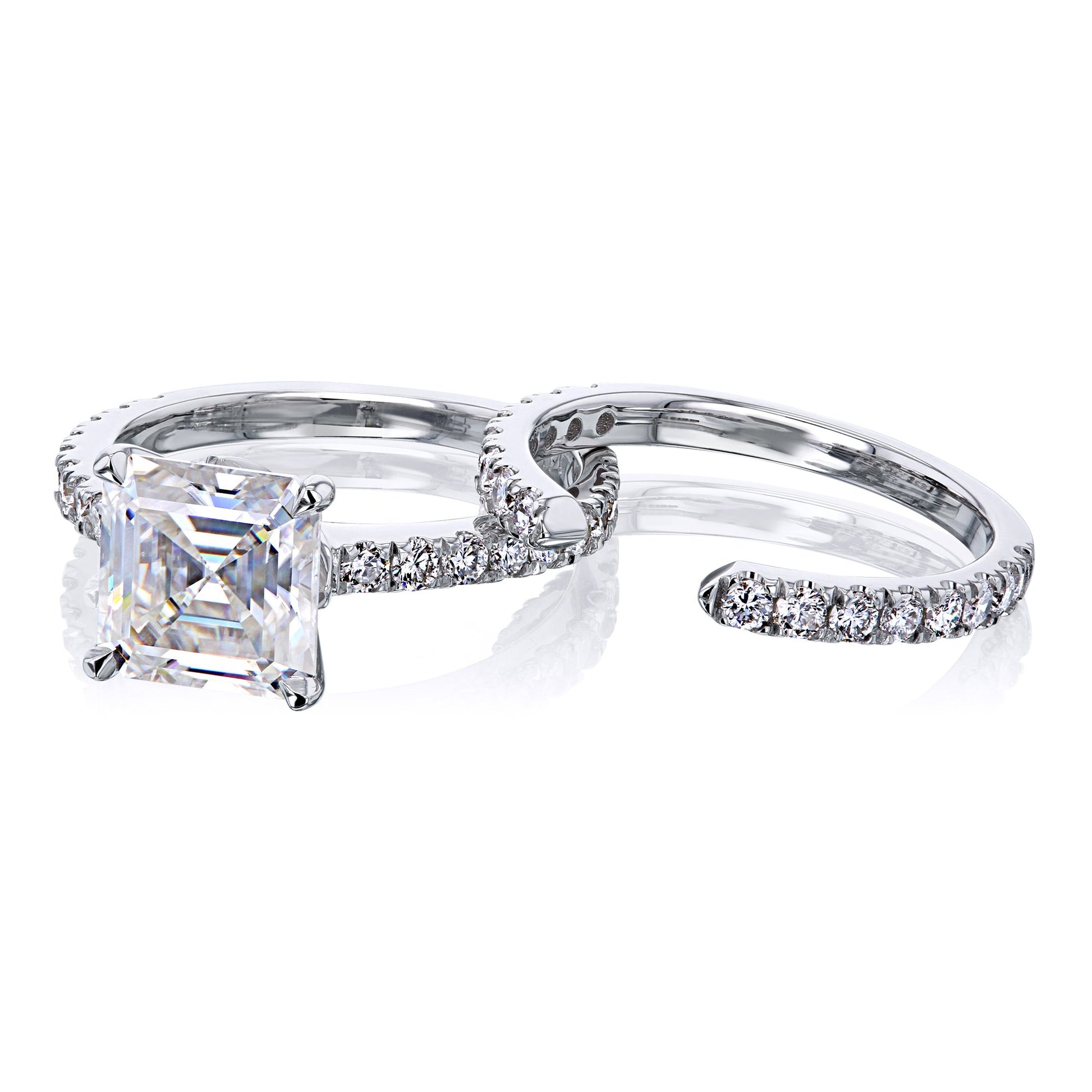 Kobelli 2.2ct Asscher Moissanite Bridal Set