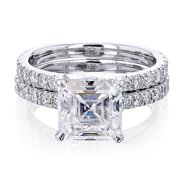 Kobelli 2.2ct Asscher Moissanite Bridal Set