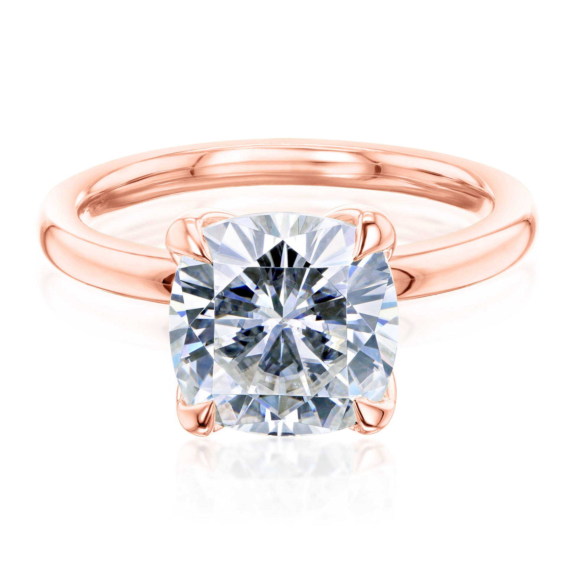 2.8 Carat Moissanite Solitaire Cushion Kyoto Ring