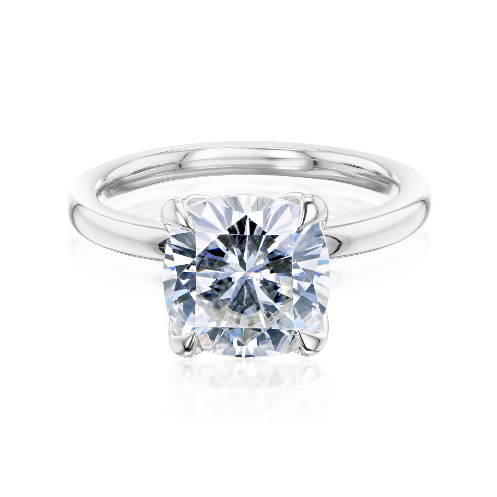 2.8 Carat Moissanite Solitaire Cushion Kyoto Ring