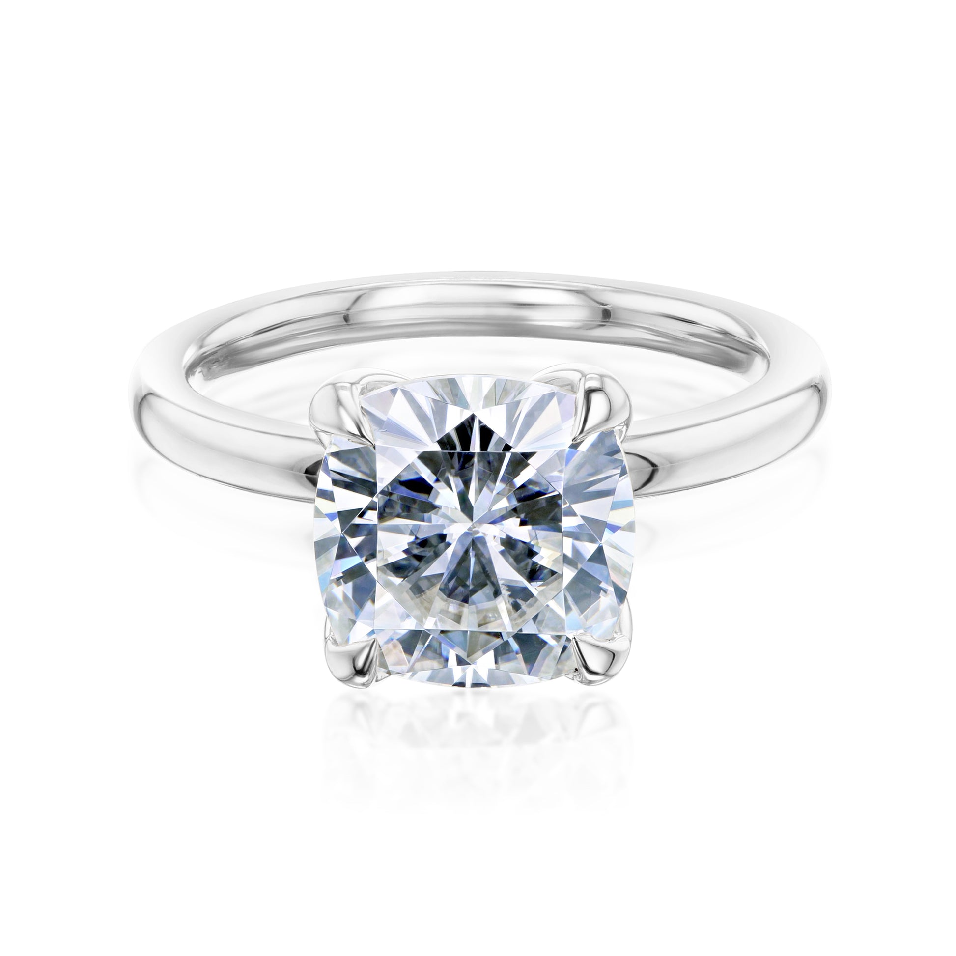 2.8 Carat Moissanite Solitaire Cushion Kyoto Ring