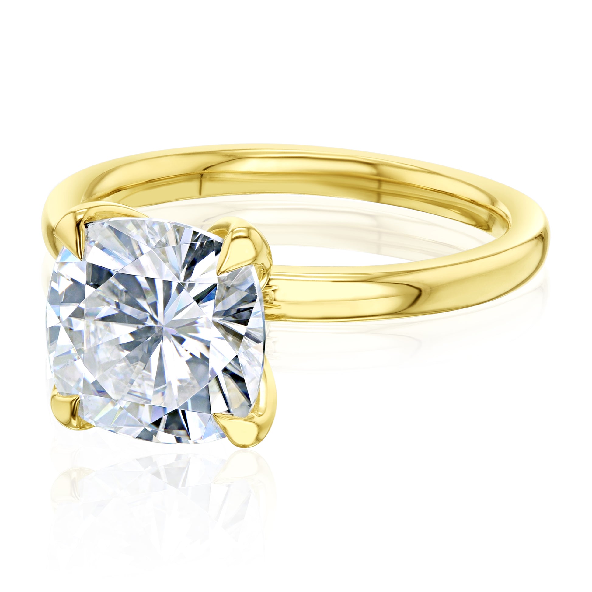 2.8 Carat Moissanite Solitaire Cushion Kyoto Ring
