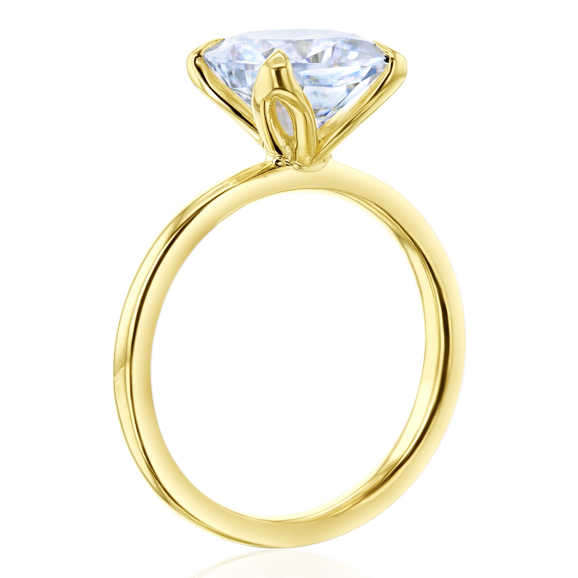 2.8 Carat Moissanite Solitaire Cushion Kyoto Ring