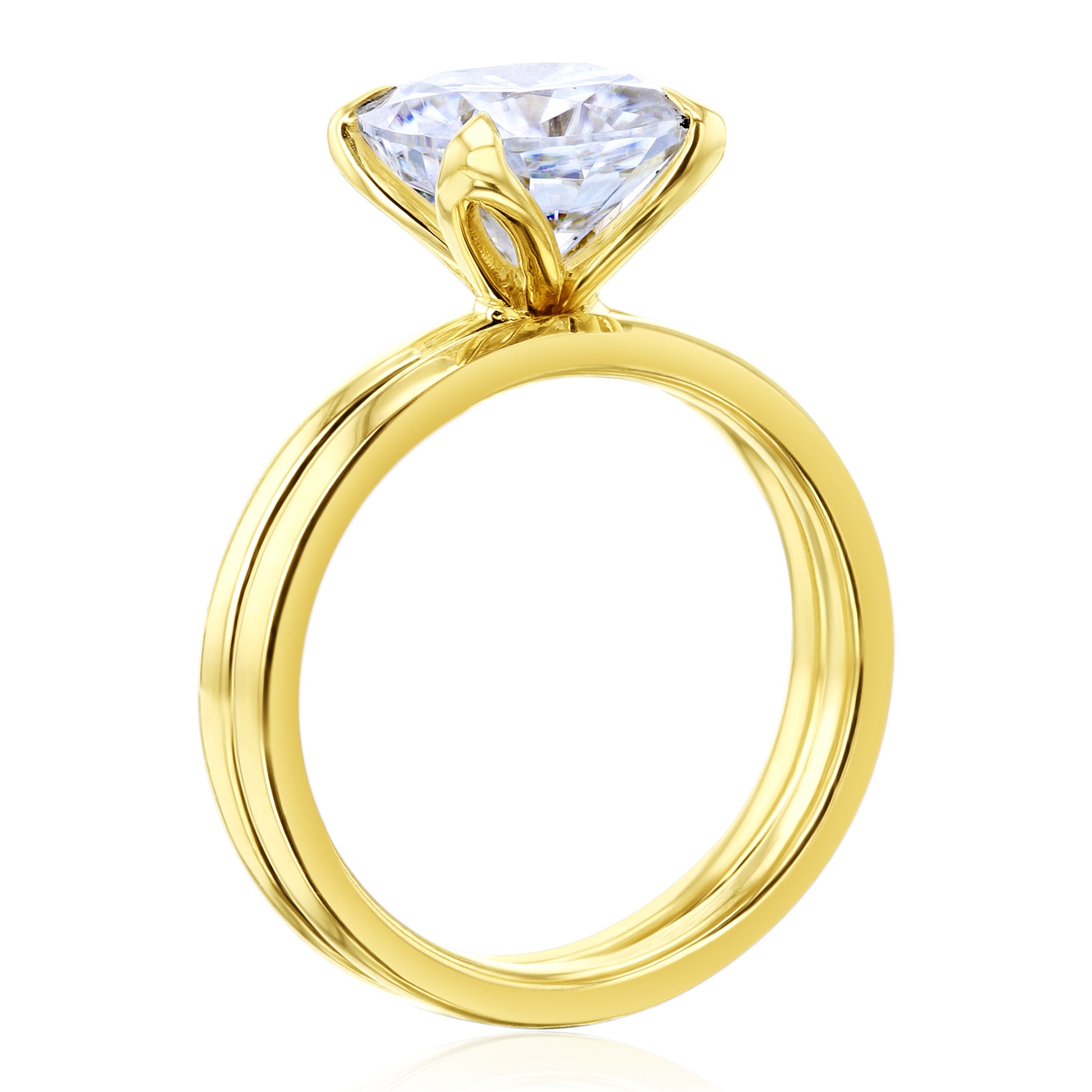 2.8 Carat Moissanite Solitaire Cushion Kyoto Bridal Set