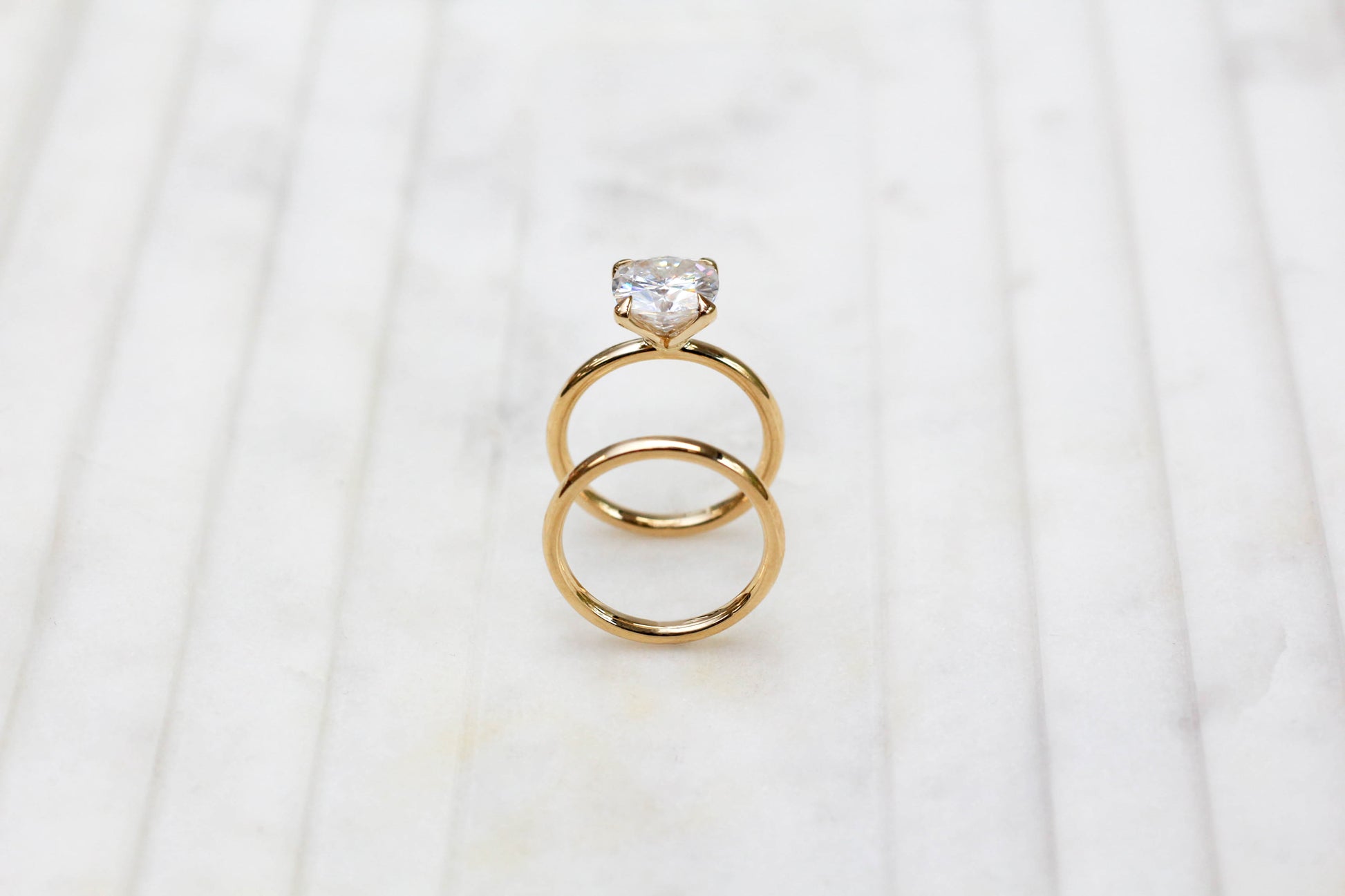 2.8 Carat Moissanite Solitaire Cushion Kyoto Bridal Set