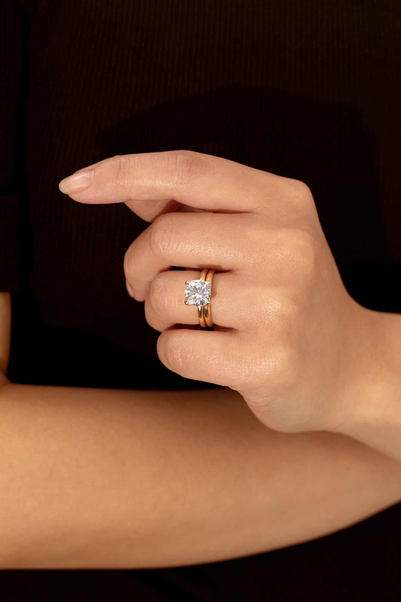2.8 Carat Moissanite Solitaire Cushion Kyoto Bridal Set