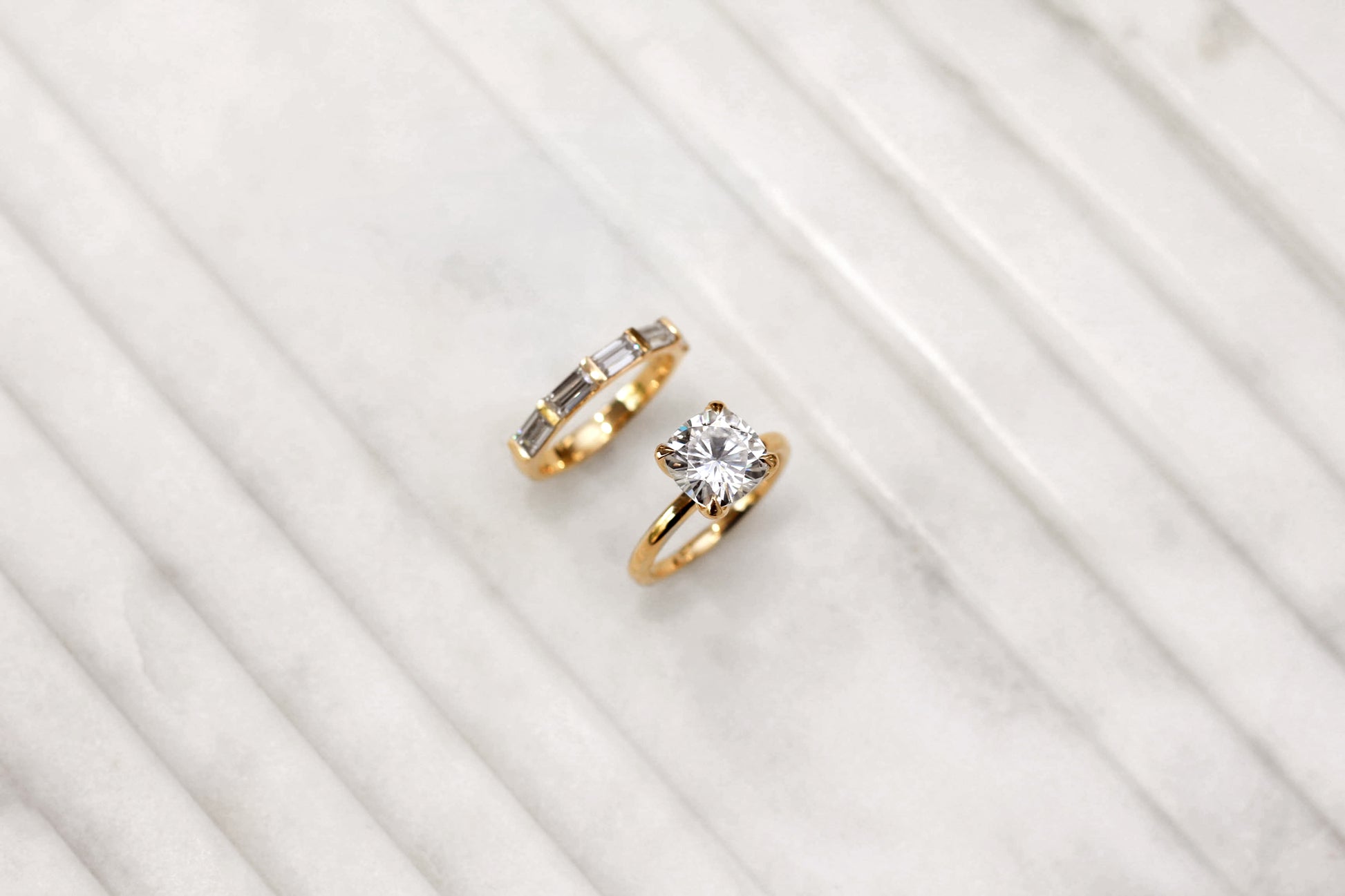 0.85 Carat Moissanite Bea Half Eternity Ring