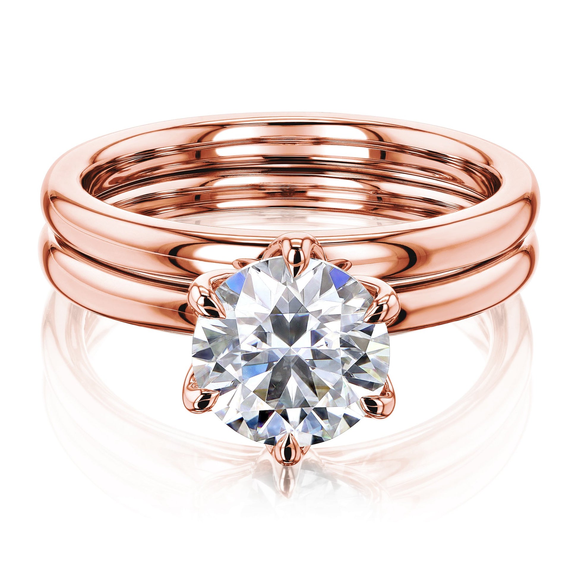Kobelli 1.5ct Round Moissanite 6-Prong Solitaire Floating Bridal Set