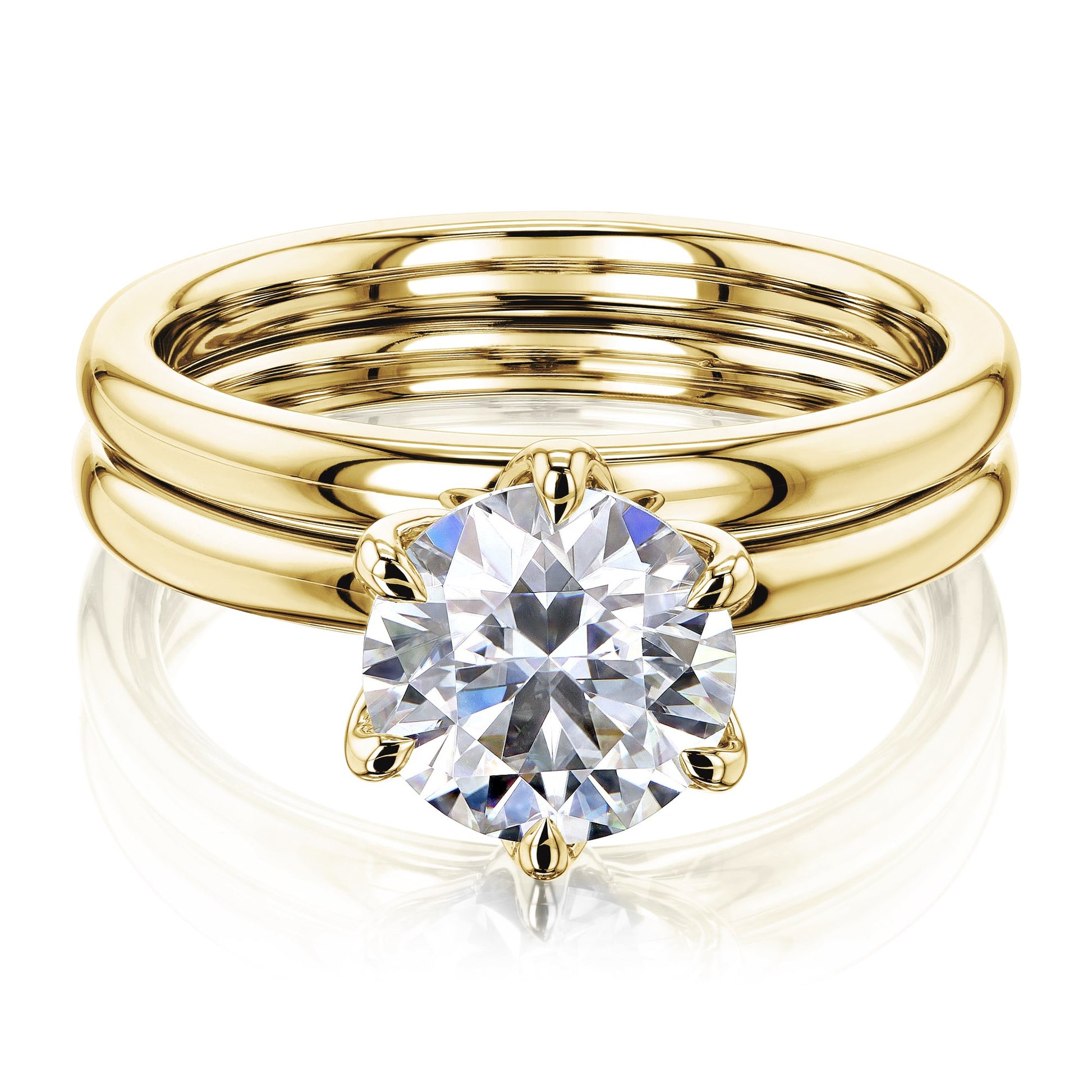 Kobelli 1.5ct Round Moissanite 6-Prong Solitaire Floating Bridal Set