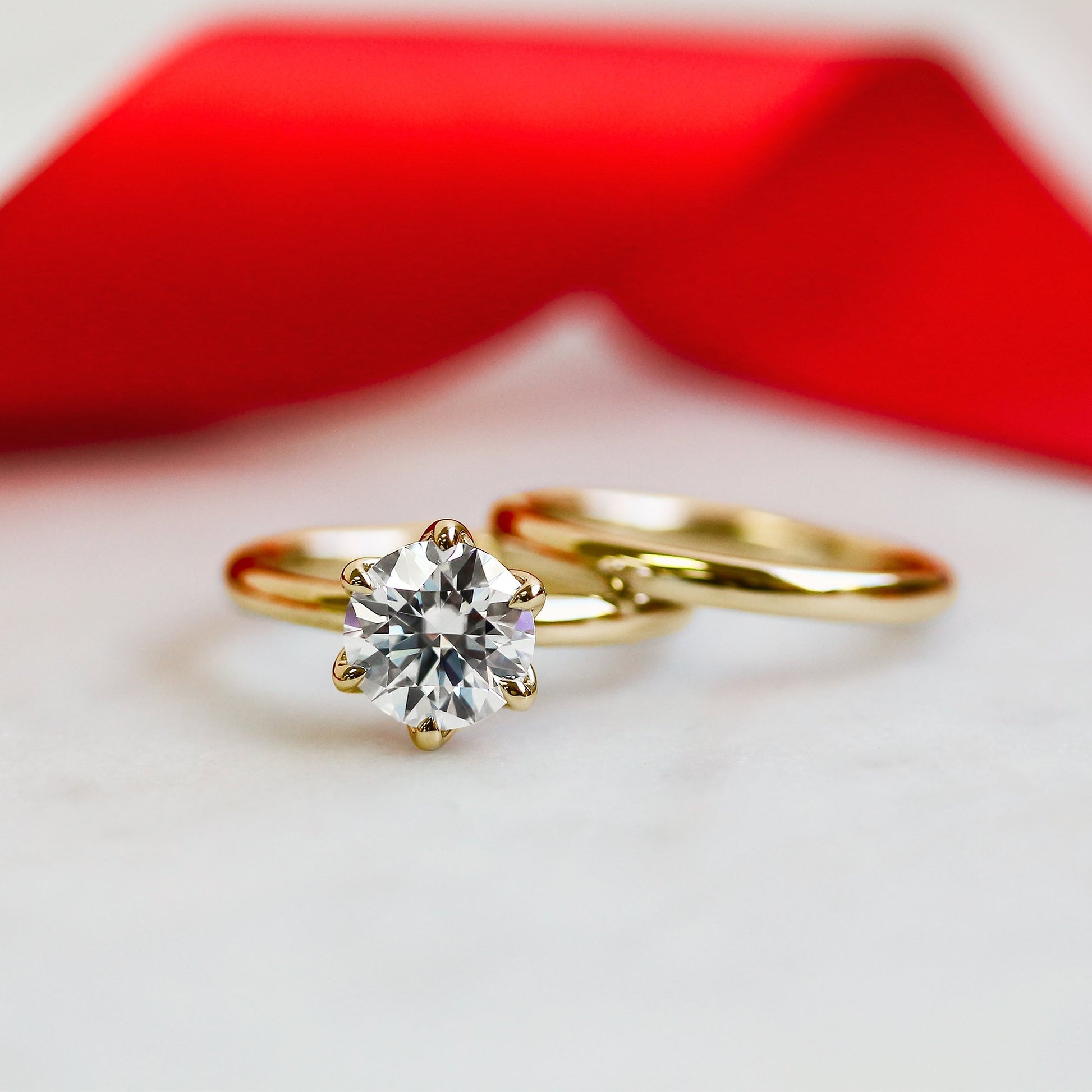 Kobelli 1.5ct Round Moissanite 6-Prong Solitaire Floating Bridal Set