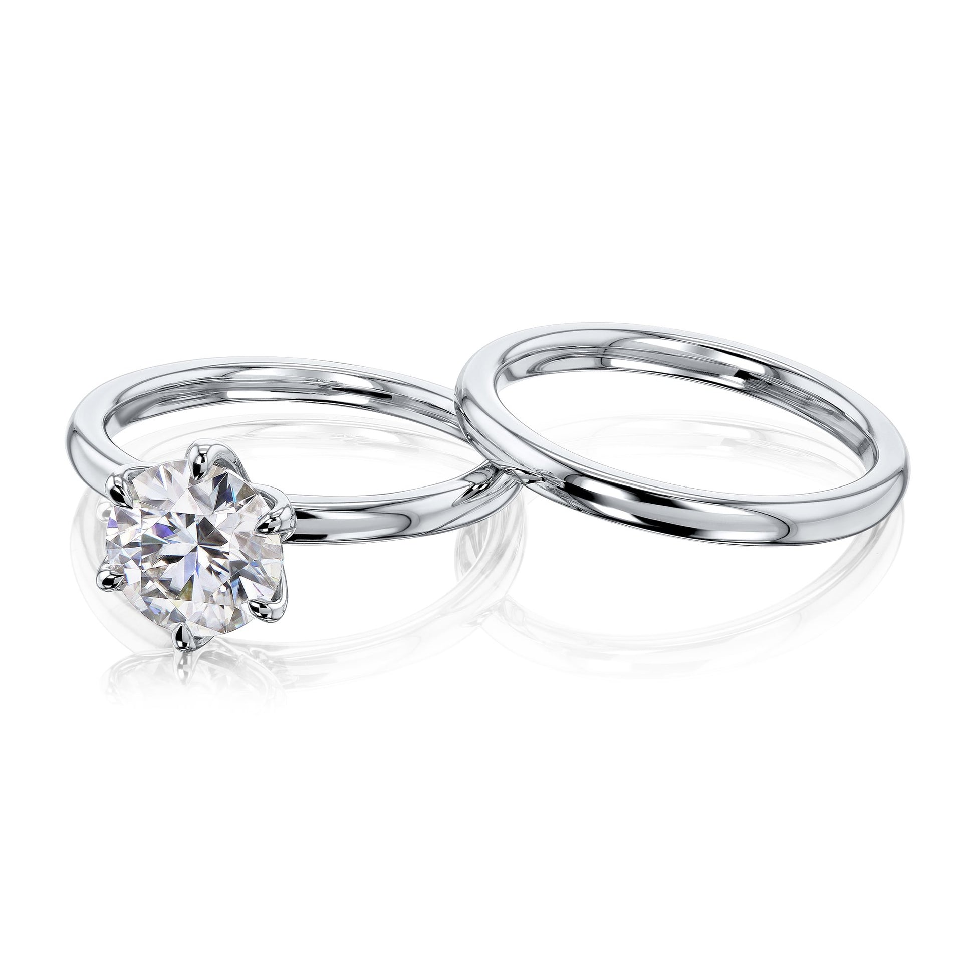 Kobelli 1.5ct Round Moissanite 6-Prong Solitaire Floating Bridal Set