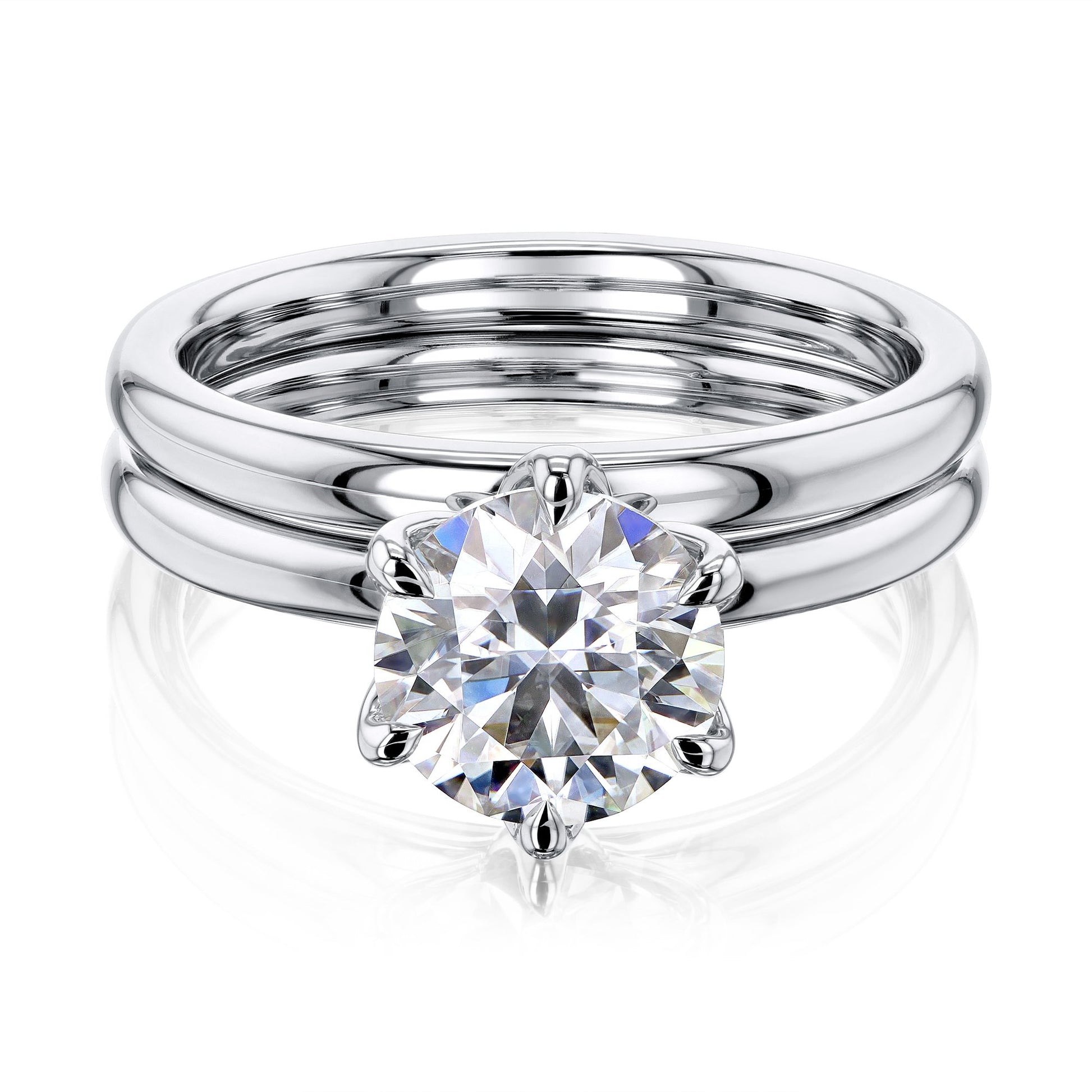 Kobelli 1.5ct Round Moissanite 6-Prong Solitaire Floating Bridal Set
