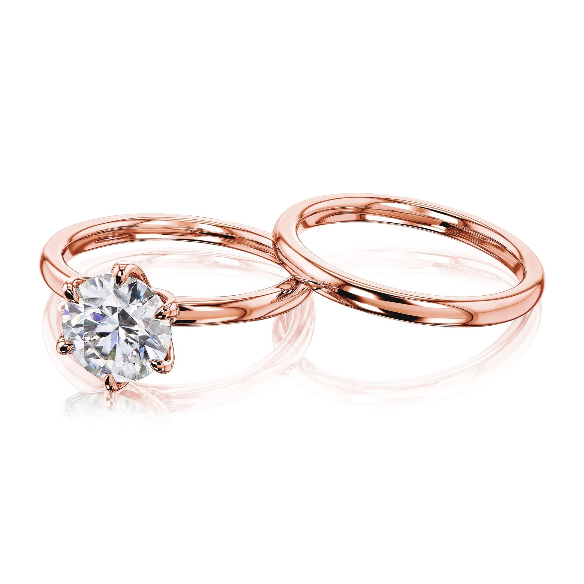 Kobelli 1.9ct Round Moissanite 6-Prong Solitaire Floating Bridal Set