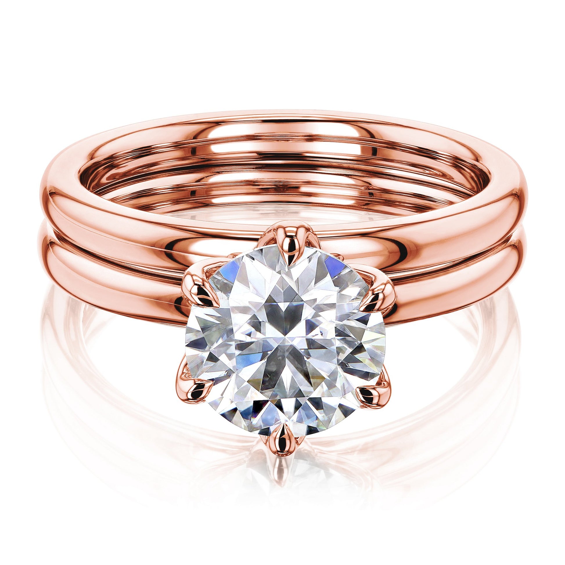Kobelli 1.9ct Round Moissanite 6-Prong Solitaire Floating Bridal Set