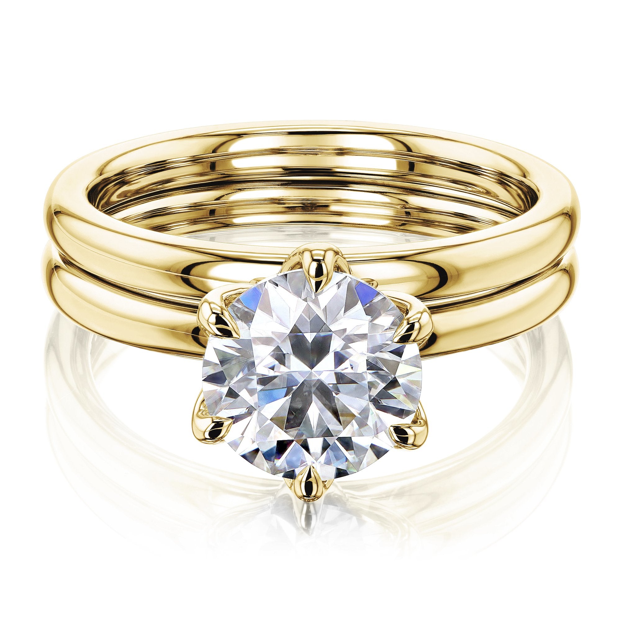 Kobelli 1.9ct Round Moissanite 6-Prong Solitaire Floating Bridal Set