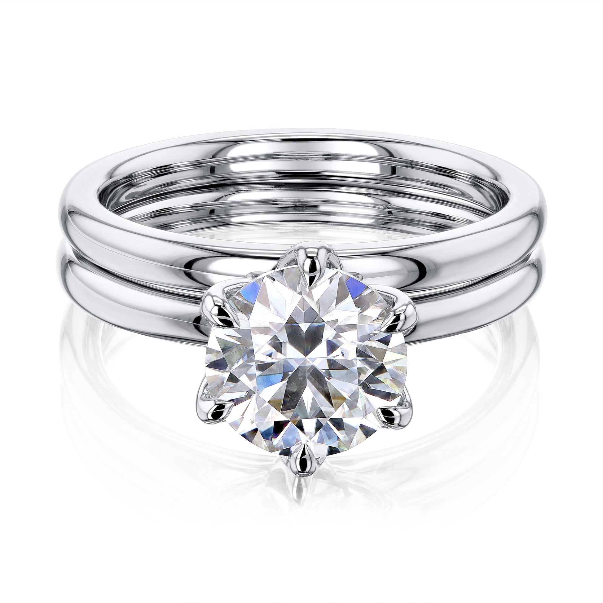 Kobelli 1.9ct Round Moissanite 6-Prong Solitaire Floating Bridal Set