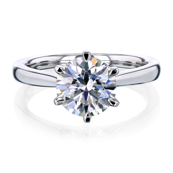 2ct Round-cut Diamond Cathedral Solitaire Engagement Ring