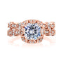 Colleen 1.70-Carat Cushion Halo Scallop Vintage Bridal Set