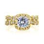 Colleen 1.70-Carat Cushion Halo Scallop Vintage Bridal Set