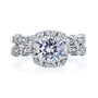 Colleen 1.70-Carat Cushion Halo Scallop Vintage Bridal Set