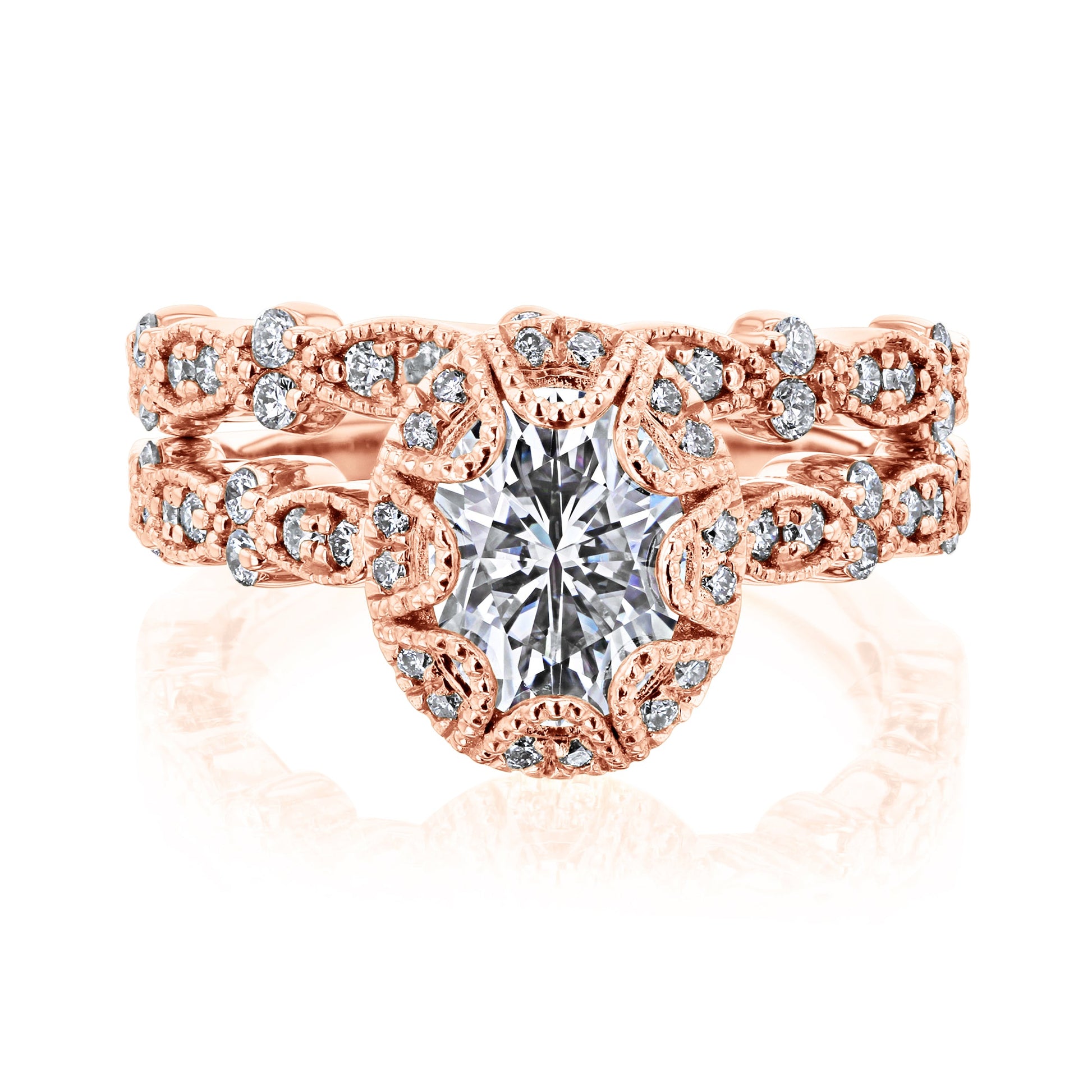 Kobelli 1.50ct Oval Moissanite Bridal Set