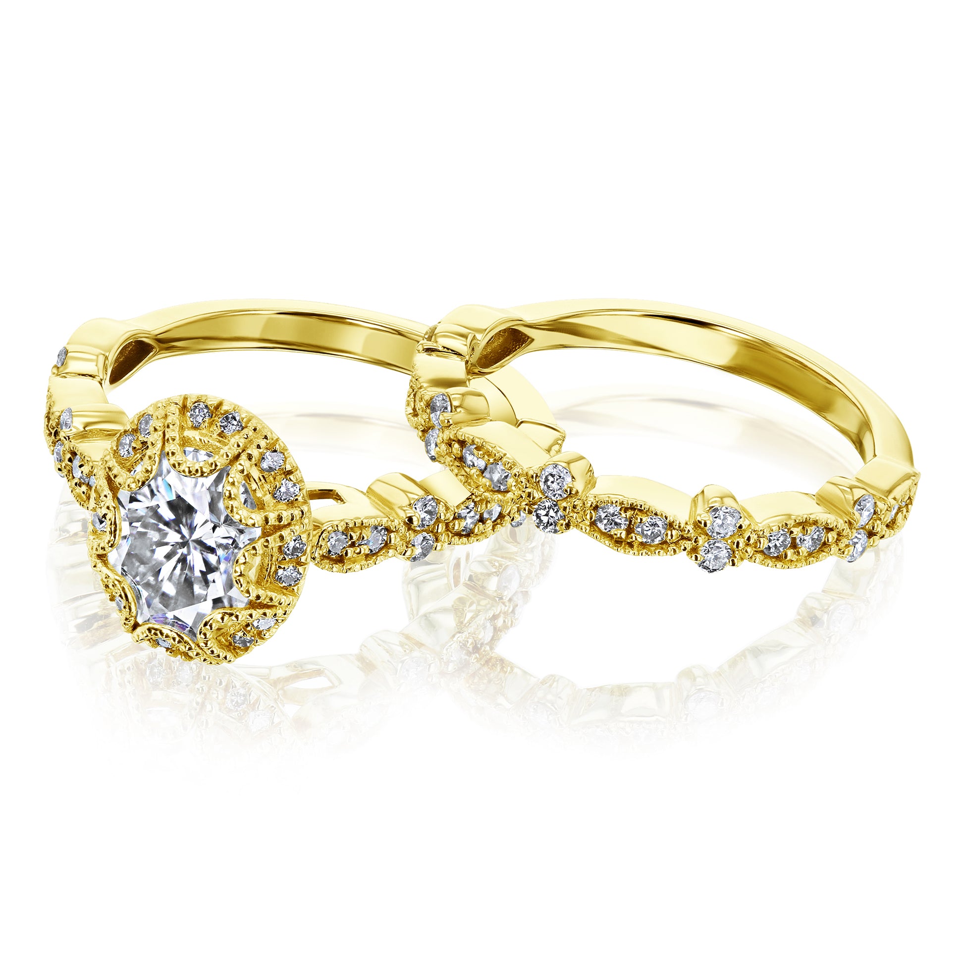 Kobelli 1.50ct Oval Moissanite Bridal Set