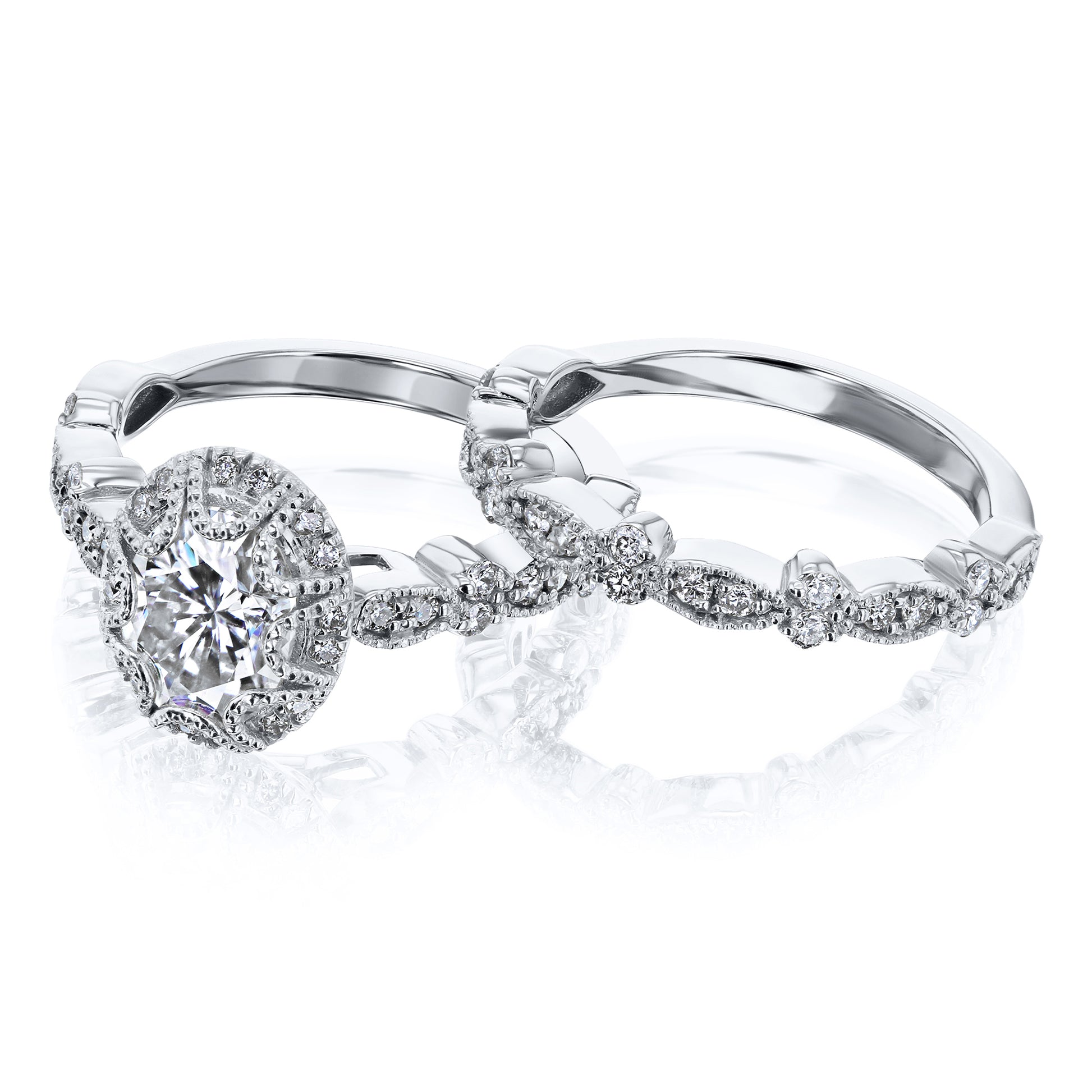 Kobelli 1.50ct Oval Moissanite Bridal Set
