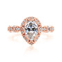 Kobelli Paisely 1.50-Carat Pear Halo Scallop Vintage Engagement Ring