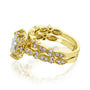Kobelli Paisely 1.50-Carat Pear Halo Scallop Vintage Bridal Set Gold Rings