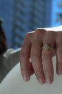 Kobelli Paisely 1.50-Carat Pear Halo Scallop Vintage Engagement Ring