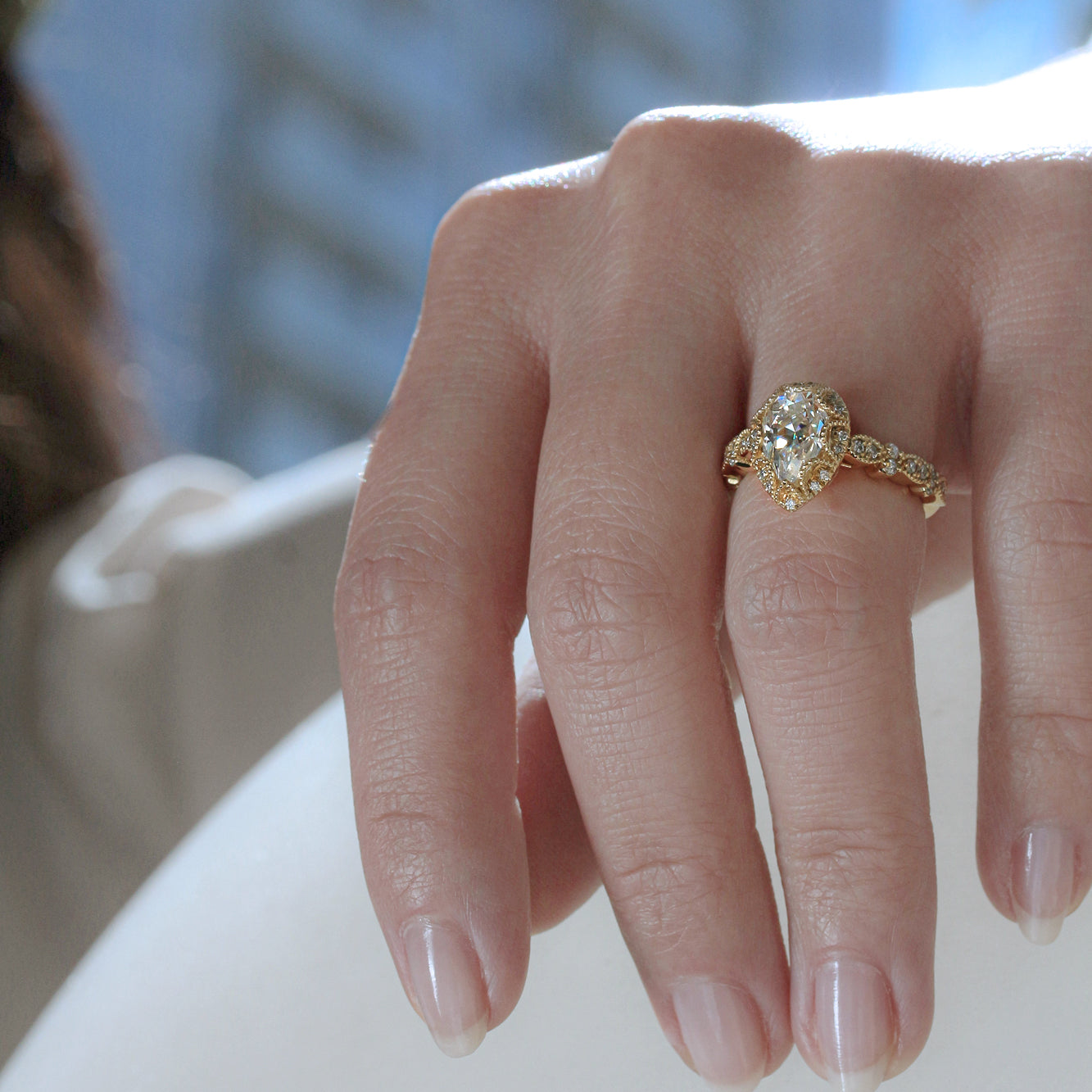 1.8 Carat Moissanite Paisely Ring