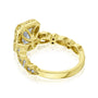 Kobelli Racquel 1.80-Carat Radiant Halo Scallop Vintage Gold Bridal Rings Set