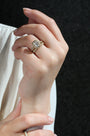 Kobelli Racquel 1.80-Carat Radiant Halo Scallop Vintage Gold Bridal Rings Set