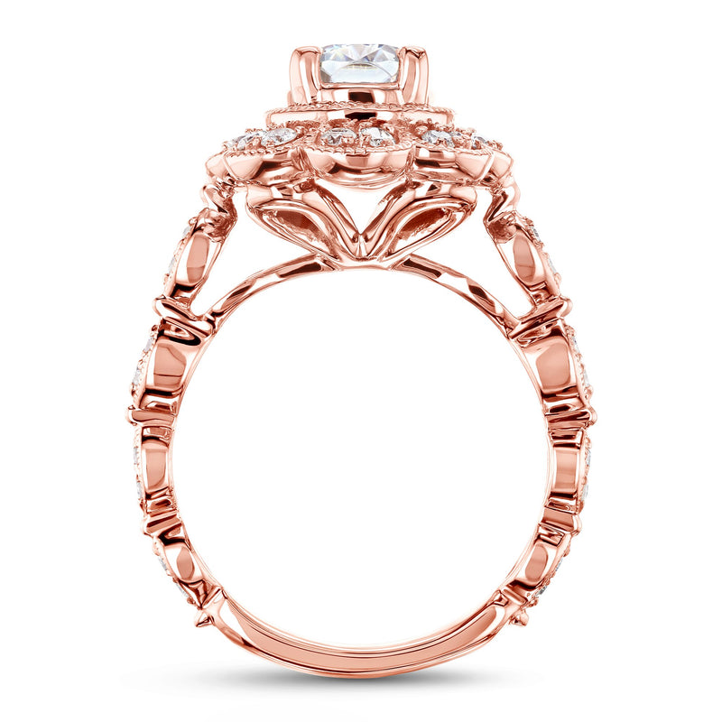 Kobelli Vintage Cathedral Rose Gold Engagement Ring