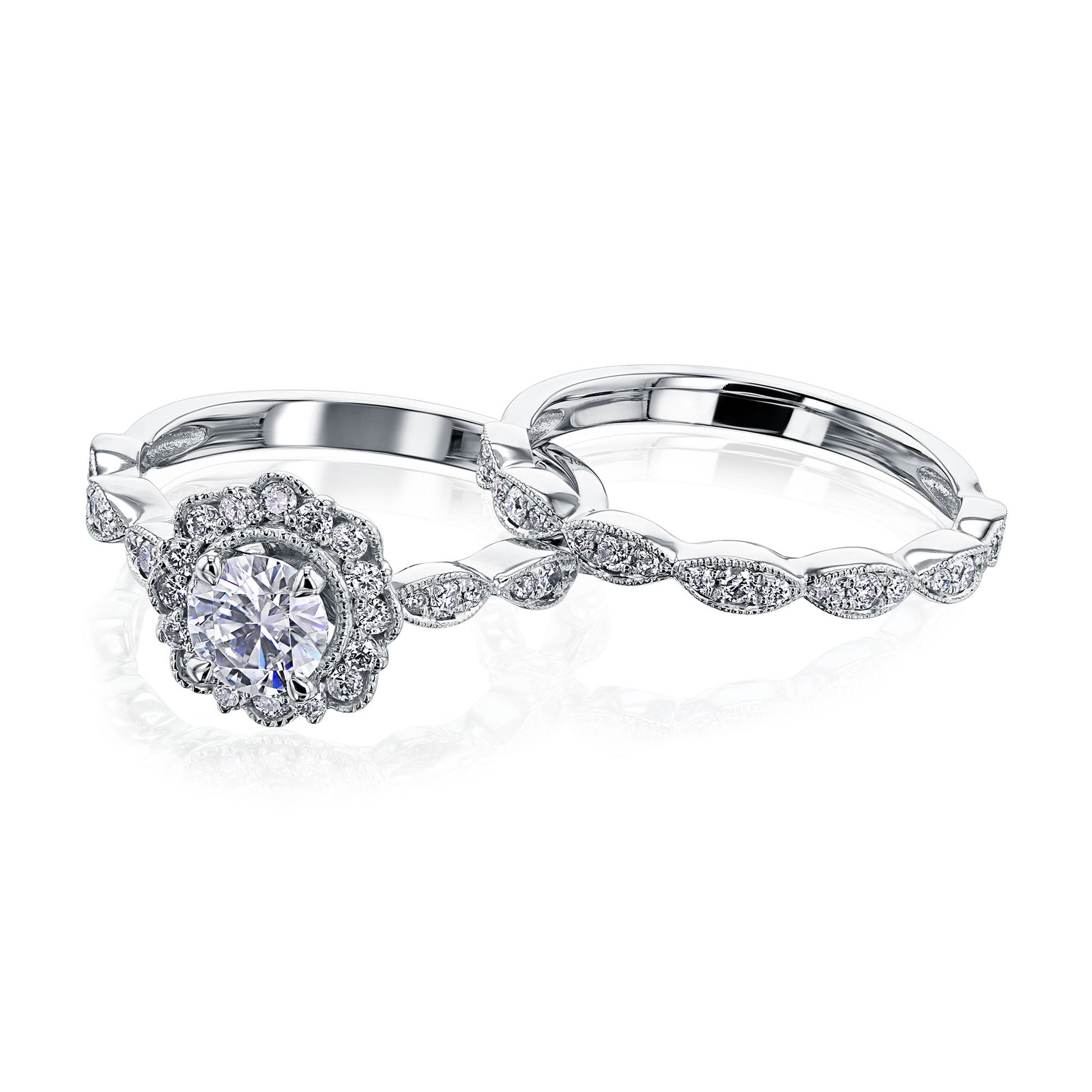 Kobelli Moissanite Wedding Ring Set