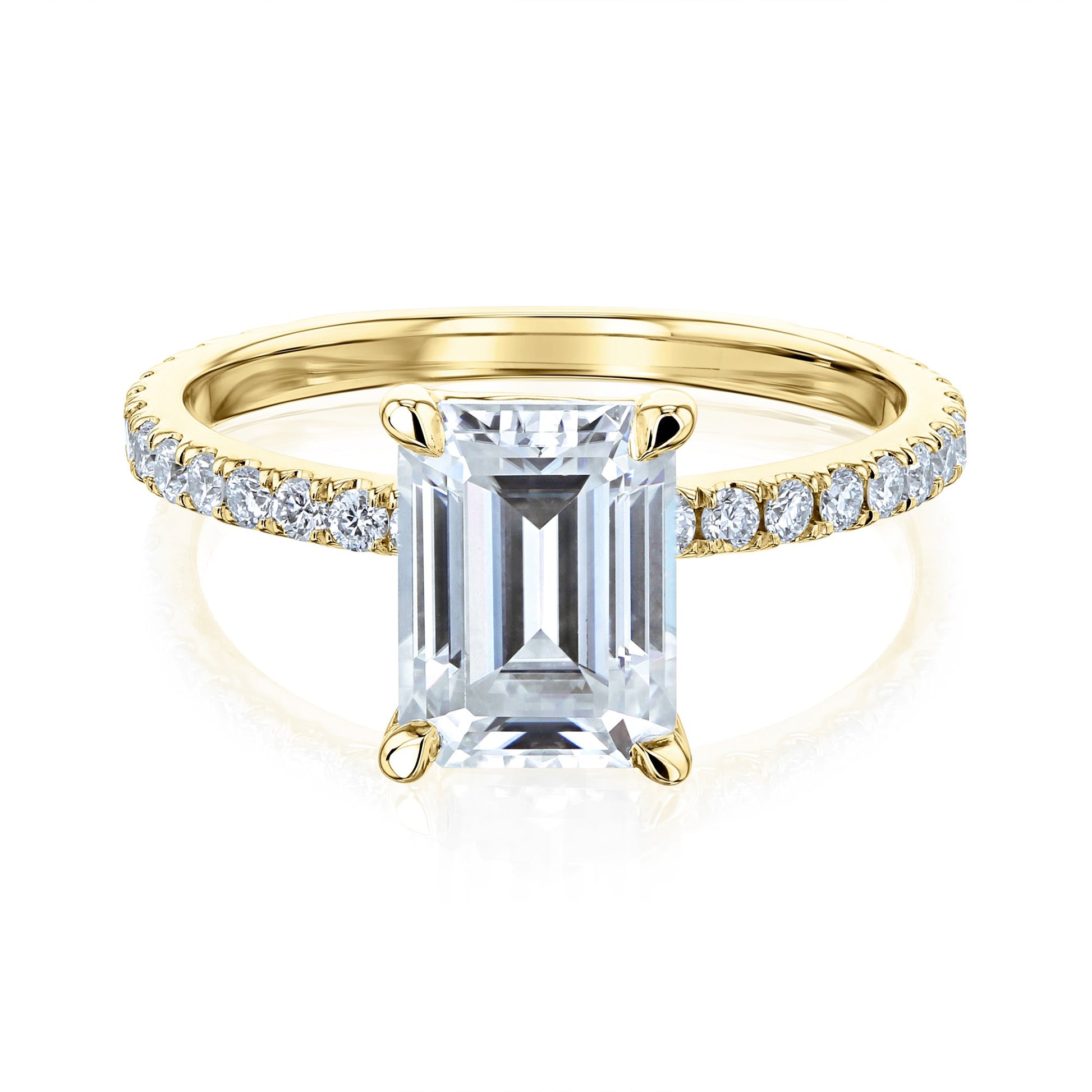 Kobelli Emerald Moissanite Butterfly Basket Engagement Ring